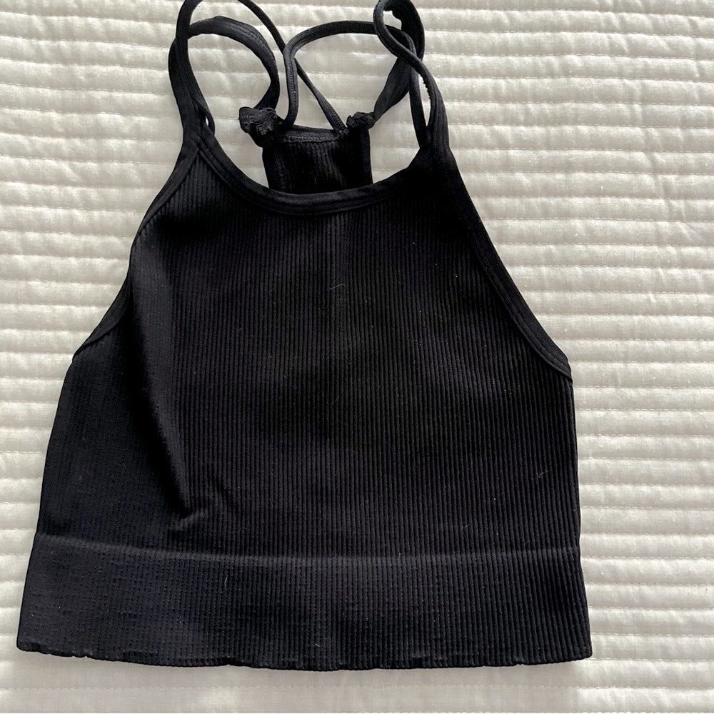 We The Free intimately Black Ribbed Top size m/l